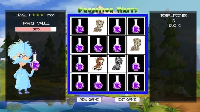 Professor Watts Memory Match Cute Animals 