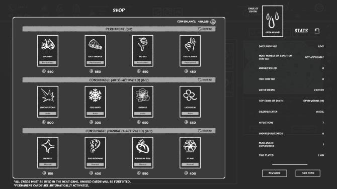 Don't Freeze: A Winter Card Survival 