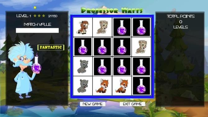 Professor Watts Memory Match Cute Animals 