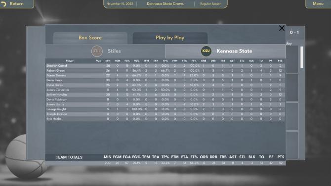 College Basketball Manager 