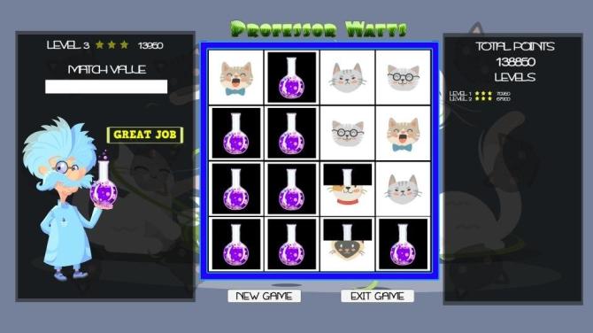 Professor Watts Memory Match Cats 