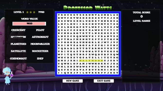 Professor Watts Word Search: Space Voyage 